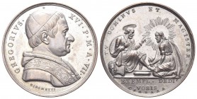 ROMA. Gregorio XVI (Bartolomeo Alberto Cappellari), 1831-1846. Medaglia 1837 a. VII opus G. Girometti. Æ, gr. 17,02 mm 32,4. Dr. GREGORIVS XVI - PON M...