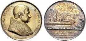 ROMA. Gregorio XVI (Bartolomeo Alberto Cappellari), 1831-1846. Medaglia 1843 a. XIII opus G. Girometti. Ag.Dorata, gr. 33,13 mm 43,5. Dr. GREGORIVS XV...