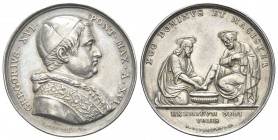 ROMA. Gregorio XVI (Bartolomeo Alberto Cappellari), 1831-1846. Medaglia 1846 a. XVI opus G. Girometti e G. Cerbara. Ag, gr. 17,61 mm 32,4. Dr. GREGORI...