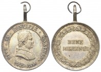 ROMA. Pio IX (Giovanni Maria Mastai Ferretti), 1846-1878. Medaglia s. data opus N. Cerbara. Ag, gr. 9,52 mm 26,4. Dr. PIVS IX PONTIFEX MAXIMVS. Busto ...