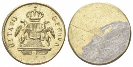 Genova. Dogi Biennali, 1528-1797. III Fase, 1637-1797. Peso Monetale della 12 Lire di Genova dopo il 1793. Æ, gr. 3,14 mm 18,2. Dr. OTTAVO - GENOVA. S...