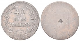 MILANO. Napoleone I Re d’Italia, 1805-1814. Peso Monetale della 40 Lire Italiane. Æ, gr. 13,61 mm 29. Dr. 40 / LIRE / ITALIANE. Iscrizione disposta su...