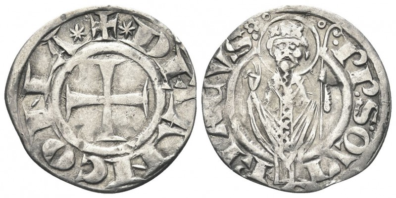 ANCONA. Repubblica autonoma, sec. XIII-XIV. Grosso Agontano. Ag, gr. 2,08. Dr. D...