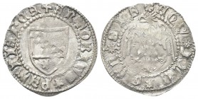 AQUILEIA. Antonio II Panciera di Portogruaro, 1402-1411. Denaro. Ag, gr. 0,67. Dr. ANTONIVS (stella) PATRIARChA. Stemma del patriarca in scudo. Rv. AE...
