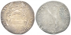 BOLOGNA. Paolo IV (Gian Pietro Carafa), 1555-1559. Gabella. Ag, gr. 1,90. Dr. PAVLVS IIII - PONT MAX. Stemma sormontato da triregno e chiavi decussate...