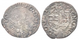 BOLOGNA. Paolo IV (Giampietro Carafa), 1555-1559. Sesino. Mi, gr. 0,79. Dr. PAVLVS IIII PONT MAX. Busto a d., con piviale decorato con arabeschi. Rv. ...