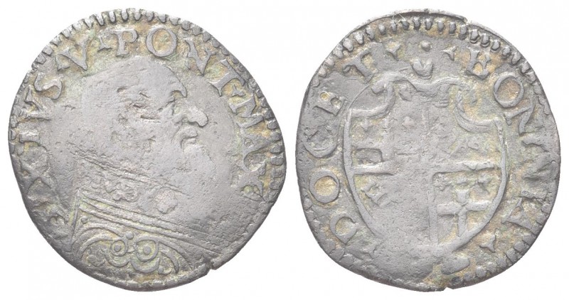 BOLOGNA. Sisto V (Felice Peretti), 1585-1590. Sesino. Mi, gr. 1,19. Dr. SIXTVS V...