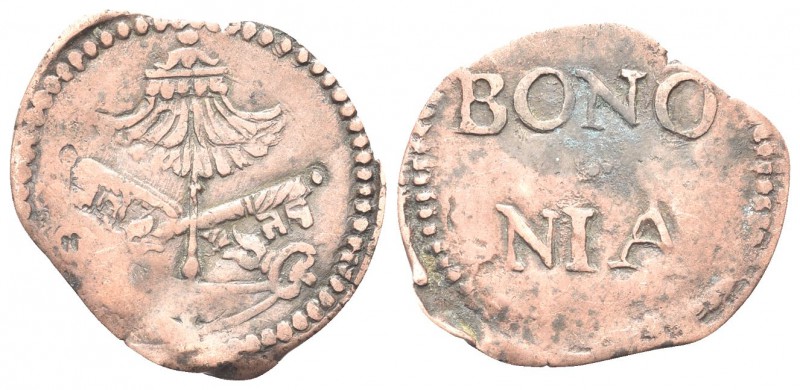BOLOGNA. Sede Vacante, 1591-1592. Quattrino. Mi, gr. 0,50. Dr. Chiavi decussate ...