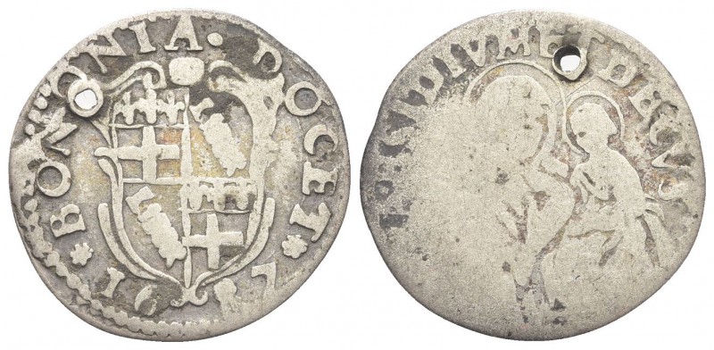 BOLOGNA. Innocenzo XI (Benedetto Odescalchi), 1676-1689. Carlino 1687. Ag, gr. 1...