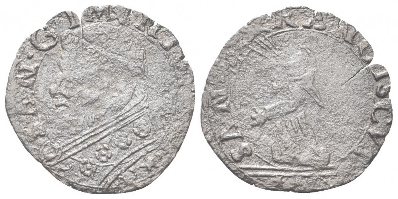 CASTIGLIONE DELLE STIVIERE. Rodolfo Gonzaga, 1586-1593. Baiocchella tipo Montalt...