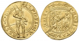 FERRARA. Alfonso II d’Este, 1559-1597. Ongaro. Au, gr. 3,51. Dr. ALF II FE MV - RE ET C DVX. Il Duca stante verso d., tiene scettro. Rv. NOBILITAS EST...
