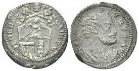 Gubbio. Benedetto XIII (Pier Francesco Orsini), 1724-1730. Quattrino. Æ, gr. 3,42. Dr. BENED - XIII P M. Stemma sormontatoda triregno e chiavi decussa...