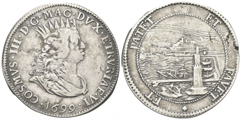 LIVORNO. Cosimo III de’Medici, Granduca di Toscana, 1670-1723. Tallero 1699. Ag,...