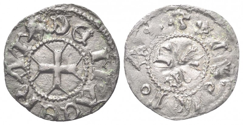 MACERATA. Monetazione Autonoma, XIV-XV sec. Quattrino. Æ, gr. 0,61. Dr. DE MACER...