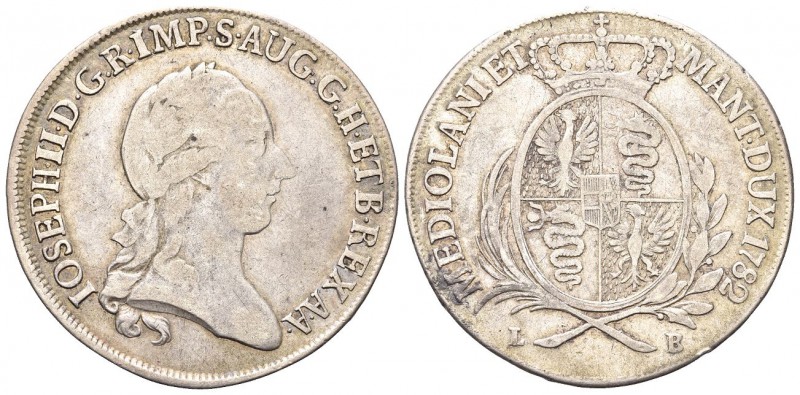 MILANO. Giuseppe II d’Asburgo Lorena, 1780-1790. Mezzo scudo 1782. Ag, gr. 11,32...