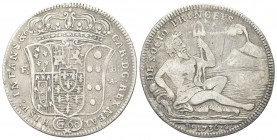 NAPOLI. Carlo di Borbone, 1734-1759. Mezza Piastra da da 60 Grana 1736. Ag, gr. 12,21. Dr. CAR D G REX NEAP- HISP INFANS &C. Stemma coronato; ai lati,...
