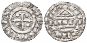 VENEZIA. Berengario, Re, 888-924. Denaro. Ag, gr. 0,57. Dr. BER…NCARIVS RE. Croce patente tra quattro globetti. Rv. XPI INI PIO. Tempio. MEC 1020 Molt...