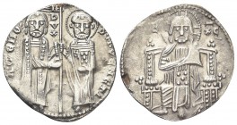 VENEZIA. Ranieri Zeno Doge XLV, 1253-1268. Grosso. Ag, gr. 2,15. Dr. RA GENO - S M VENETI. San Marco consegna il vessillo al doge. Rv. Il Redentore se...