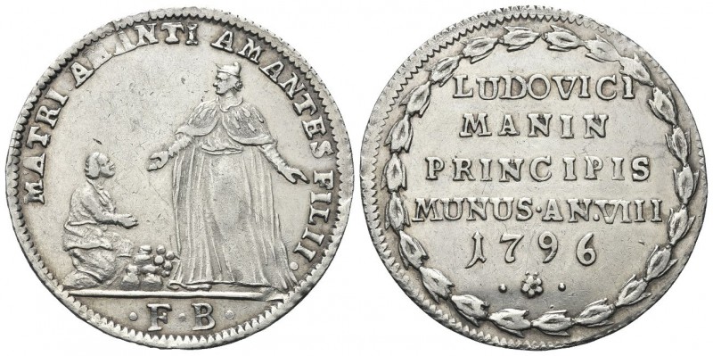 VENEZIA. Ludovico Manin Doge CXX, 1789-1797. Osella 1796 a. VIII. Ag, gr. 9,60. ...