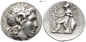 Kings of Thrace. Lysimachos (305-281 BC). AR Tetradrachm (26.8mm, 17.0 g), Lampsakos mint, c. 297-281 BC. Obv. Head of deified Alexander right with ho...