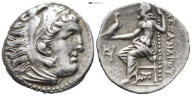 Kingdom of Macedon, Antigonos I Monophthalmos AR Drachm.(17mm, 4.1 g) In the name and types of Alexander III. Teos, circa 310-301 BC. Head of Herakles...