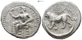 CILICIA, Tarsos. Mazaios. Satrap of Cilicia, 361/0-334 BC. AR Stater (23mm, 9.8 g). Baal of Tarsos seated left, torso facing, holding scepter surmount...