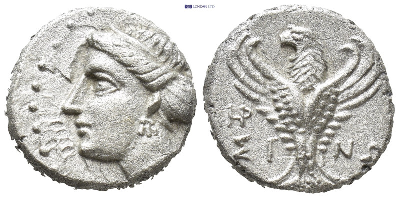 Paphlagonia, Sinope. Late 4th-3rd cent. BC. AR 1/2 drachm. (13mm, 3.0 g) Turrete...