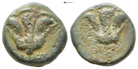 Islands of Caria, Rhodes, 394-304 BC, AE, (10mm. 1,63 g). Rose flanked by P-O. Rev. Rose.