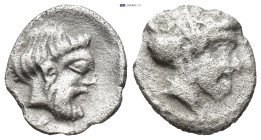 CILICIA, Nagidos. Circa 400-380 BC. AR Obol (9mm, 0.65 g) Bearded head of Dionysos right. / Head of Aphrodite right.