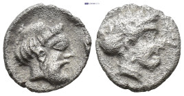 CILICIA, Nagidos. Circa 400-380 BC. AR Obol (9mm, 0.67 g) Bearded head of Dionysos right. / Head of Aphrodite right.