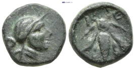 IONIA, Ephesos. Circa 375 BC. AE (2.1 Gr. 12mm.). 
Head of female right
Rev. Bee.