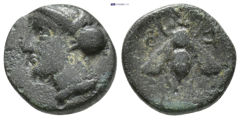 IONIA. Ephesos. Ae (10mm, 1.25 g) (Circa 375-325 BC). Obv: Head of Artemis left,...