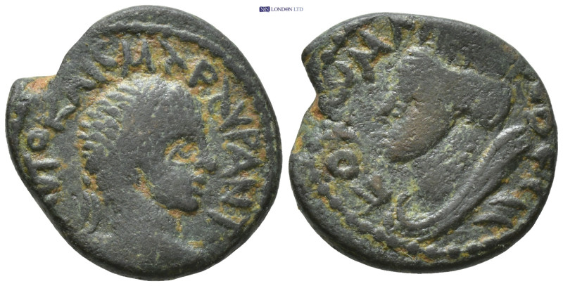 Mesopotamia, Edessa Elagabal (218-222) AE (18mm, 4.2 g) Obv:AVTO KAICP [M AVP Α]...