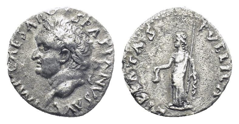 Vespasian. 69-79 AD. Denarius,(18mm, 2.7 g) Spain, Tarraco, c. 69-70 AD. Obv: IM...