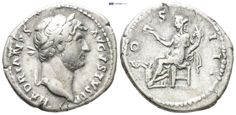 HADRIAN (117-138). Denarius. (17mm, 3.23 g) Rome. Obv: HADRIANVS AVGVSTVS P P. L...