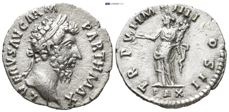 Lucius Verus. A.D. 161-169. AR denarius. (22mm, 2.22 g). Rome mint. Struck A.D. ...