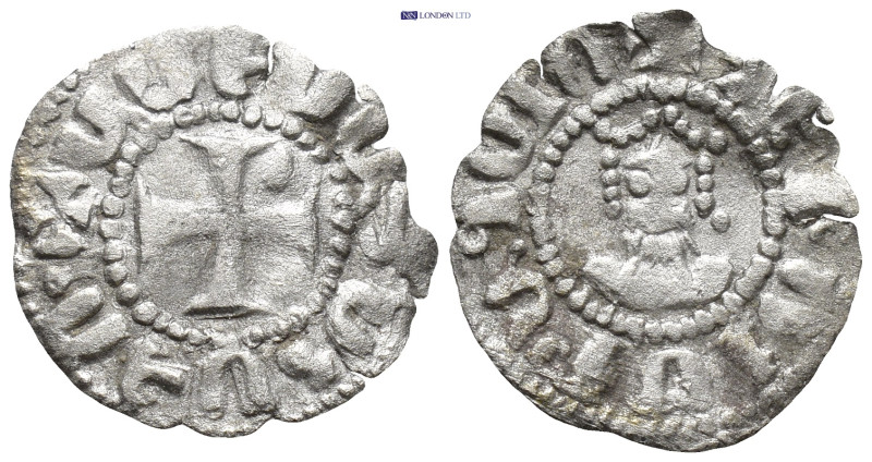 Cilician Armenia, Levon V (1373-1375). AR Obol (14mm, 0.55 g) Cross. Rev: Facing...