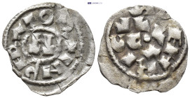 Italy, Lucca AR/Bl Denier (21mm, 0.81) Heinrich III-V (1039-1125) Obv: + IHPERΛTOR, Large H. Rev: + EИRICVS / LVCA, Legend.