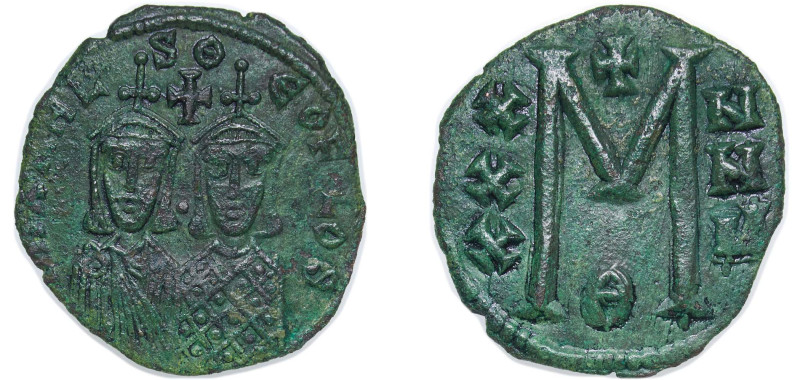 Byzantine states Byzantine Empire 820 - 829 AE Follis - Michael II and Theophilo...