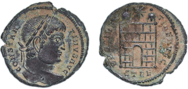 Rome Roman Empire 327 - 328 STRE AE Nummus - Constantine I (PROVIDENTIAE AVGG) B...