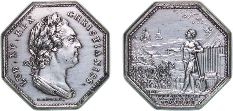 France Kingdom ND Jeton - Compagnie de la curanme Française ¨Restrike¨ Silver 20...