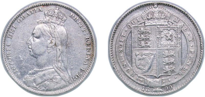 Great Britain United Kingdom 1890 1 Shilling - Victoria (2nd portrait; 2nd type)...