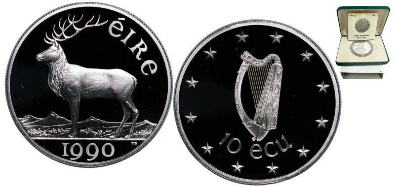 Ireland Republic 1990 10 ECU (EEC Council Meeting in Dublin) Silver (.925) (2000...