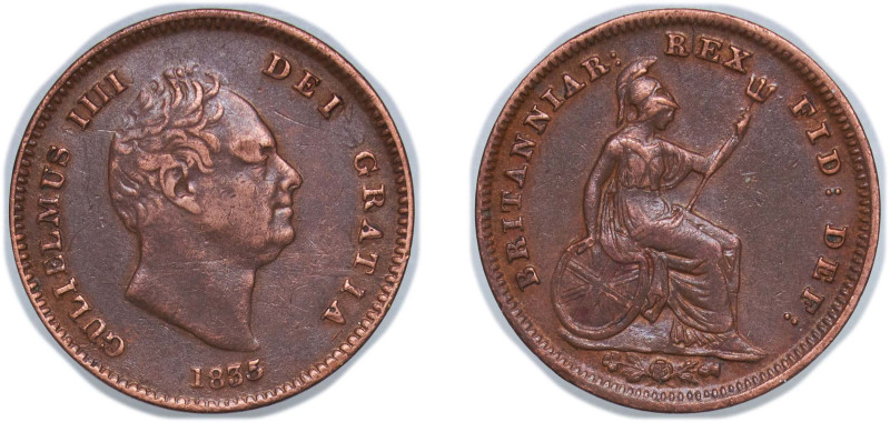 Malta British colony 1835 ⅓ Farthing - William IV Copper Royal Mint (Tower Hill)...