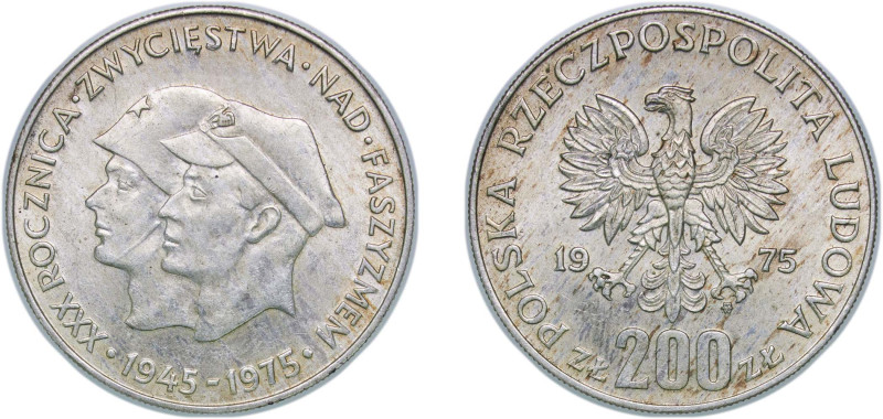 Poland People's Republic 1975 MW 200 Zlotys (Victory Over Fascism) Silver (.750)...