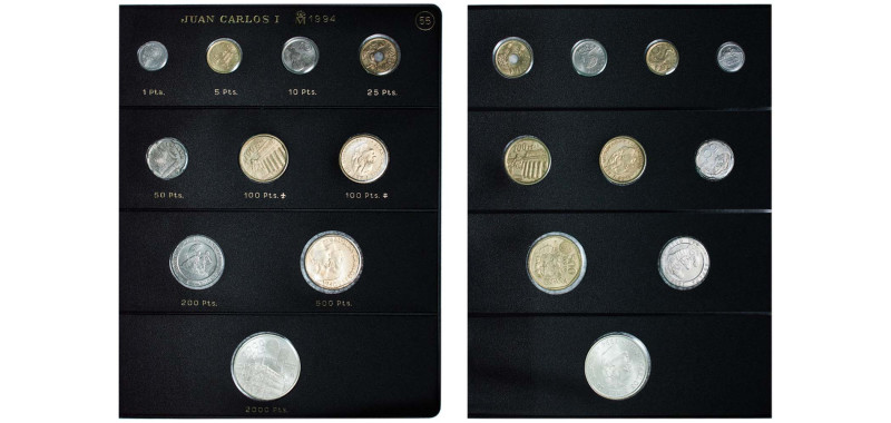 Spain Kingdom 1994 M Pesetas Set - Juan Carlos I (10 Coins With Silver 2000 Pese...