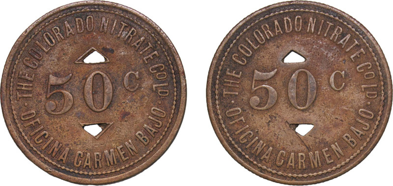 Chile Republic ND Token - 50 Centavos The Colorado Nitrate Company - Oficina Car...