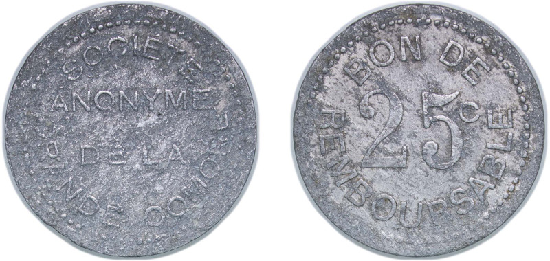 Comoro Islands French Colony ND 25 Centimes - Société Anonyme de la Grande Comor...