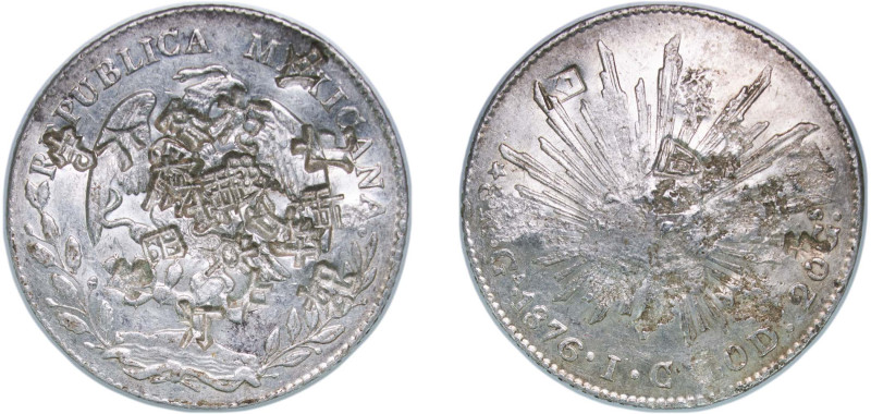 Mexico Federal Republic 1876 Ga IC 8 Reales Silver (.903) Guadalajara Mint (5590...