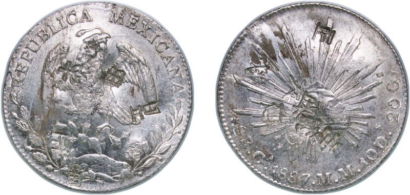 Mexico Federal Republic 1887 Ca MM 8 Reales Silver (.903) Chihuahua Mint (262500...